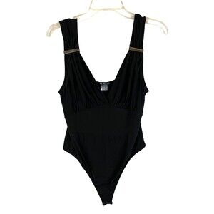 Venus Bodysuit  Women's Size L  NWOT  Black Sleeveless V-Neck Tank Top
